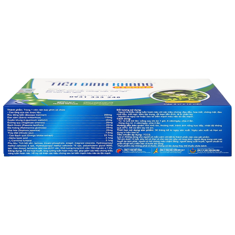 Hình ảnh Viên uống Tiền Đình Khang Kigona Eloge hỗ trợ hoạt huyết, tăng cường tuần hoàn máu não (3 vỉ x 10 viên)