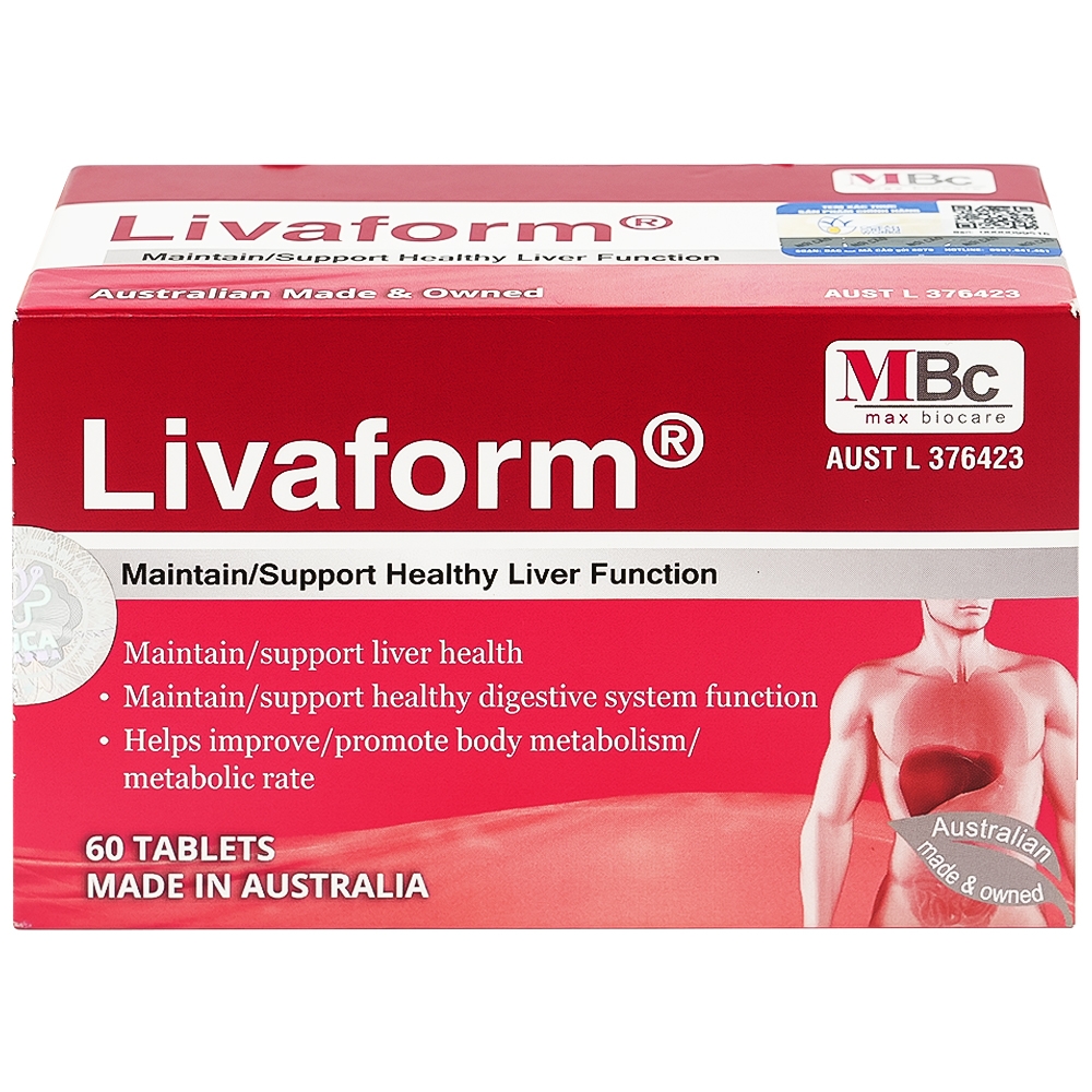Hình ảnh Viên uống Livaform Luca Pharma MPC hỗ trợ giải độc gan, giúp tăng cường chức năng gan (6 vỉ x 10 viên)