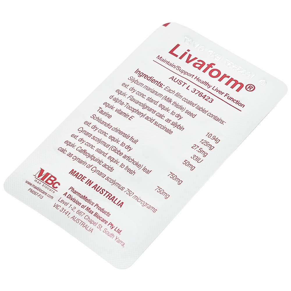 Hình ảnh Viên uống Livaform Luca Pharma MPC hỗ trợ giải độc gan, giúp tăng cường chức năng gan (6 vỉ x 10 viên)