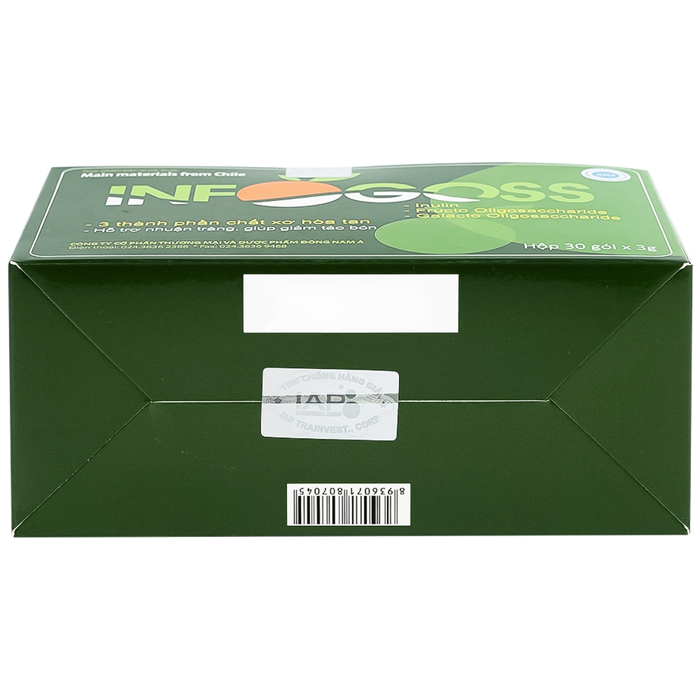 Hình ảnh Bột hòa tan Infogoss 3g IAP chứa chất xơ hỗ trợ chống táo bón (30 gói)