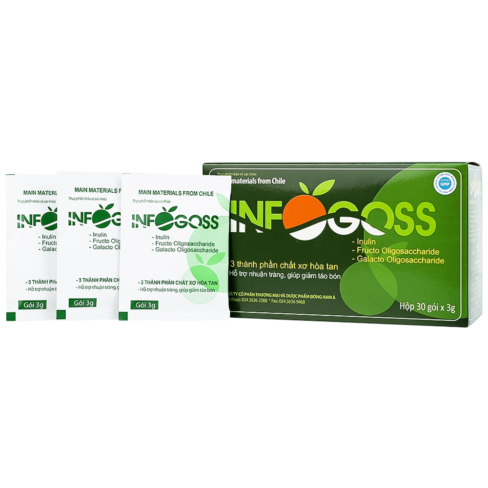Hình ảnh Bột hòa tan Infogoss 3g IAP chứa chất xơ hỗ trợ chống táo bón (30 gói)