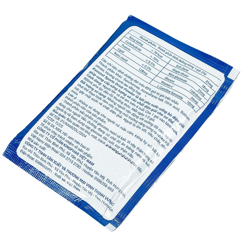 Hình ảnh Bột điện giải vị chanh dây Kamizol Sports Drink Powder 25g cung cấp năng lượng, chất điện giải cho cơ thể (5 gói)