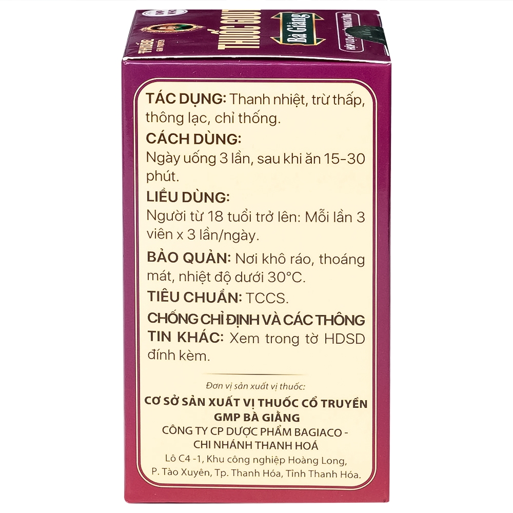 Hình ảnh Thuốc Gout Bà Giằng điều trị gout, giảm acid uric, trị khớp do lắng đọng urat, viêm khớp (60 viên)