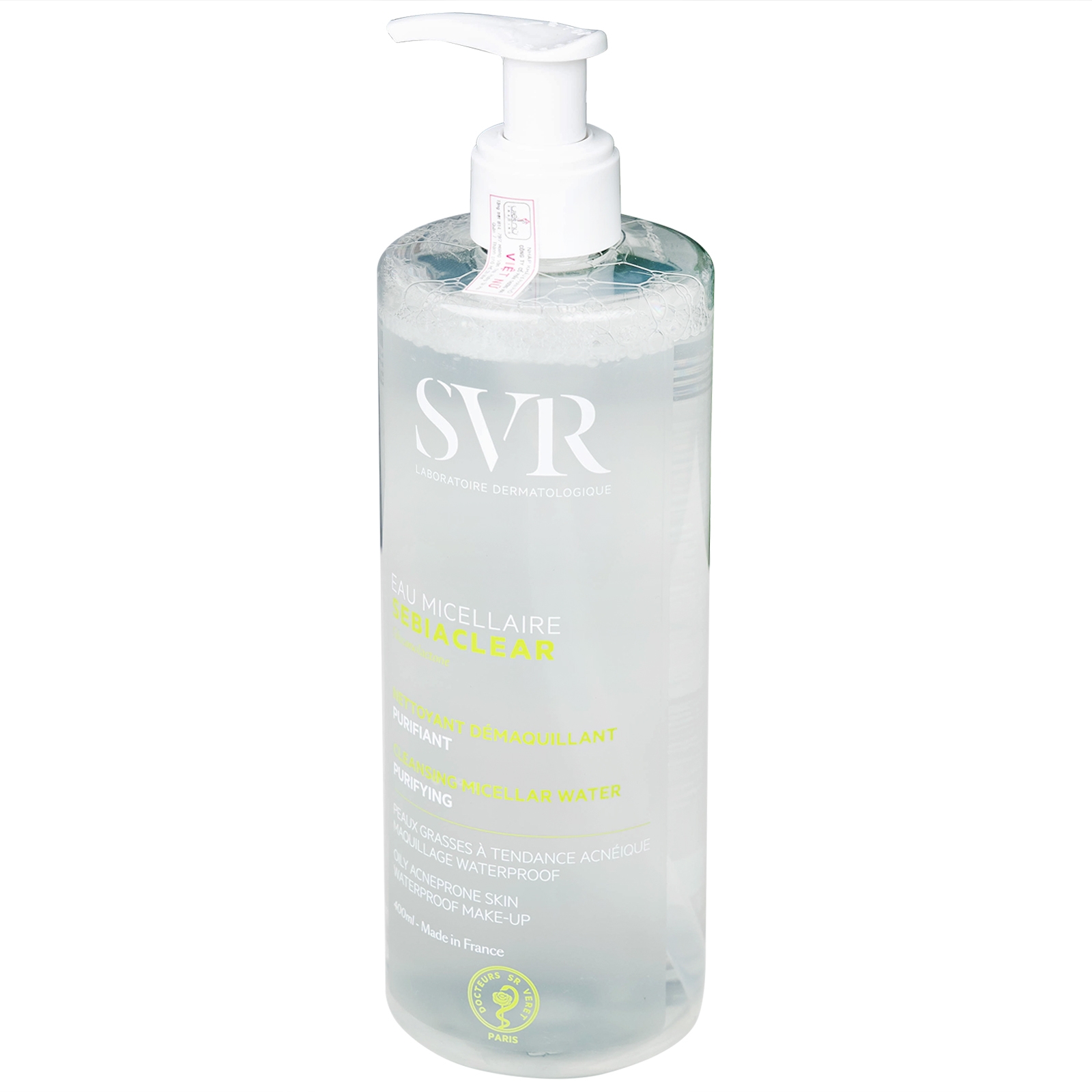 Hình ảnh Nước tẩy trang SVR Eau Micellaire Sebiaclear 400ml làm sạch da và tẩy trang lớp trang điểm dành cho da dầu mụn