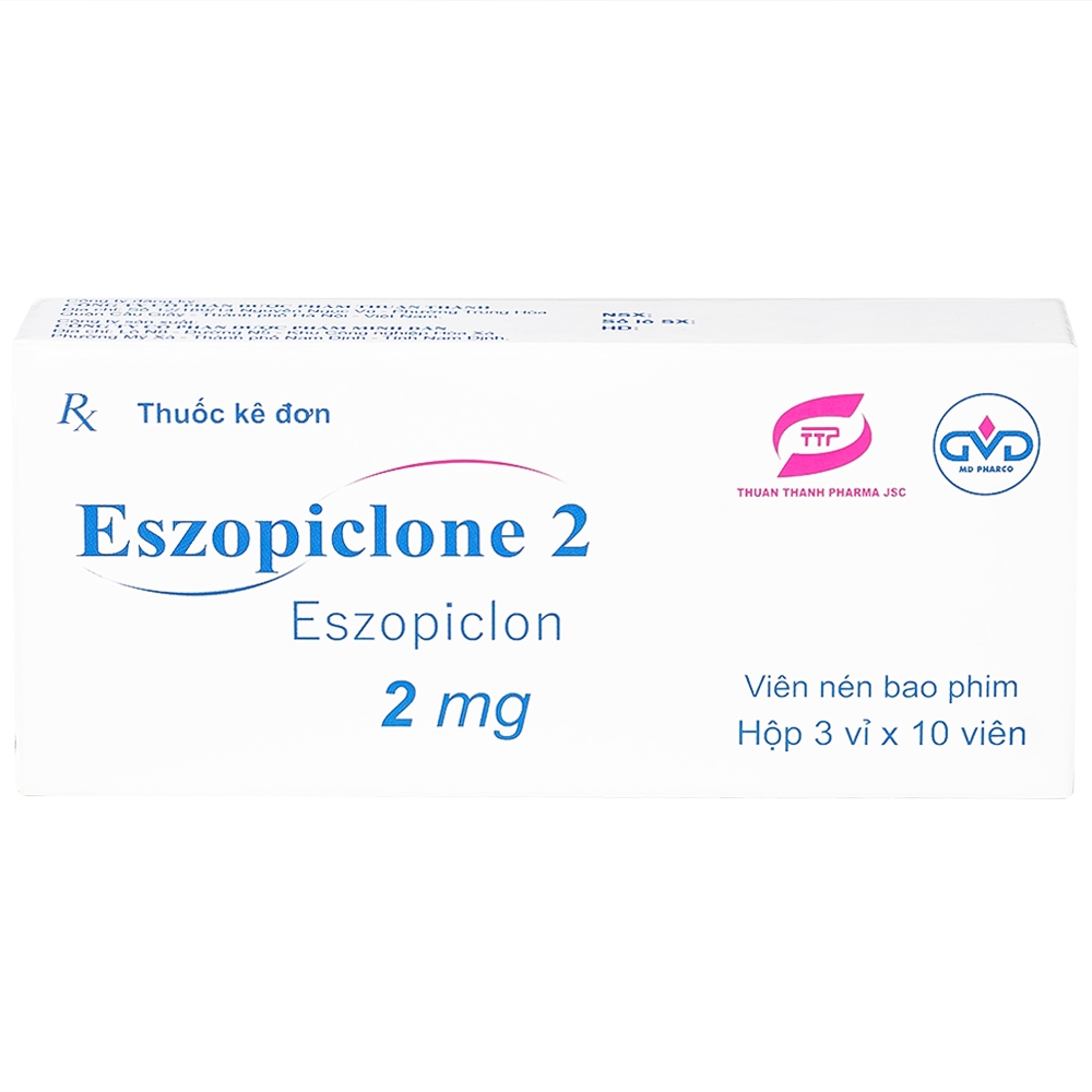 Hình ảnh Thuốc Eszopiclone 2mg Minh Dân điều trị chứng mất ngủ (3 vỉ x 10 viên)