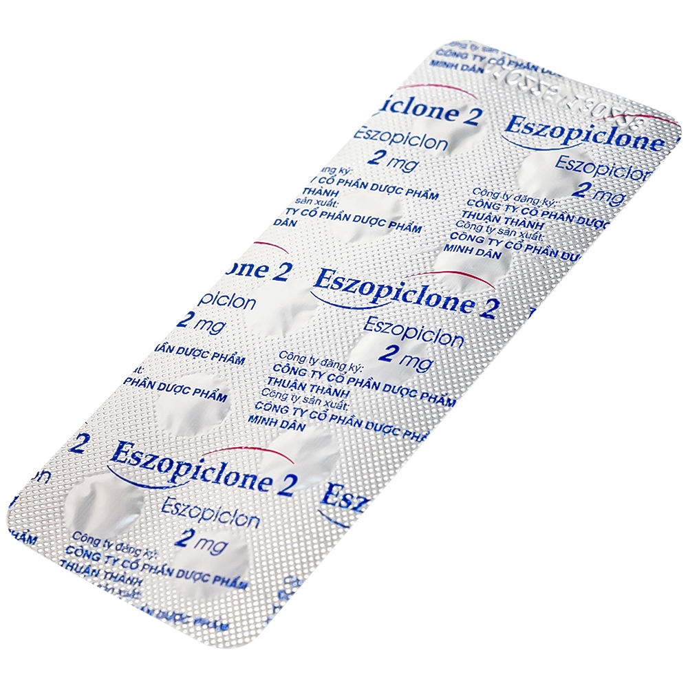 Hình ảnh Thuốc Eszopiclone 2mg Minh Dân điều trị chứng mất ngủ (3 vỉ x 10 viên)