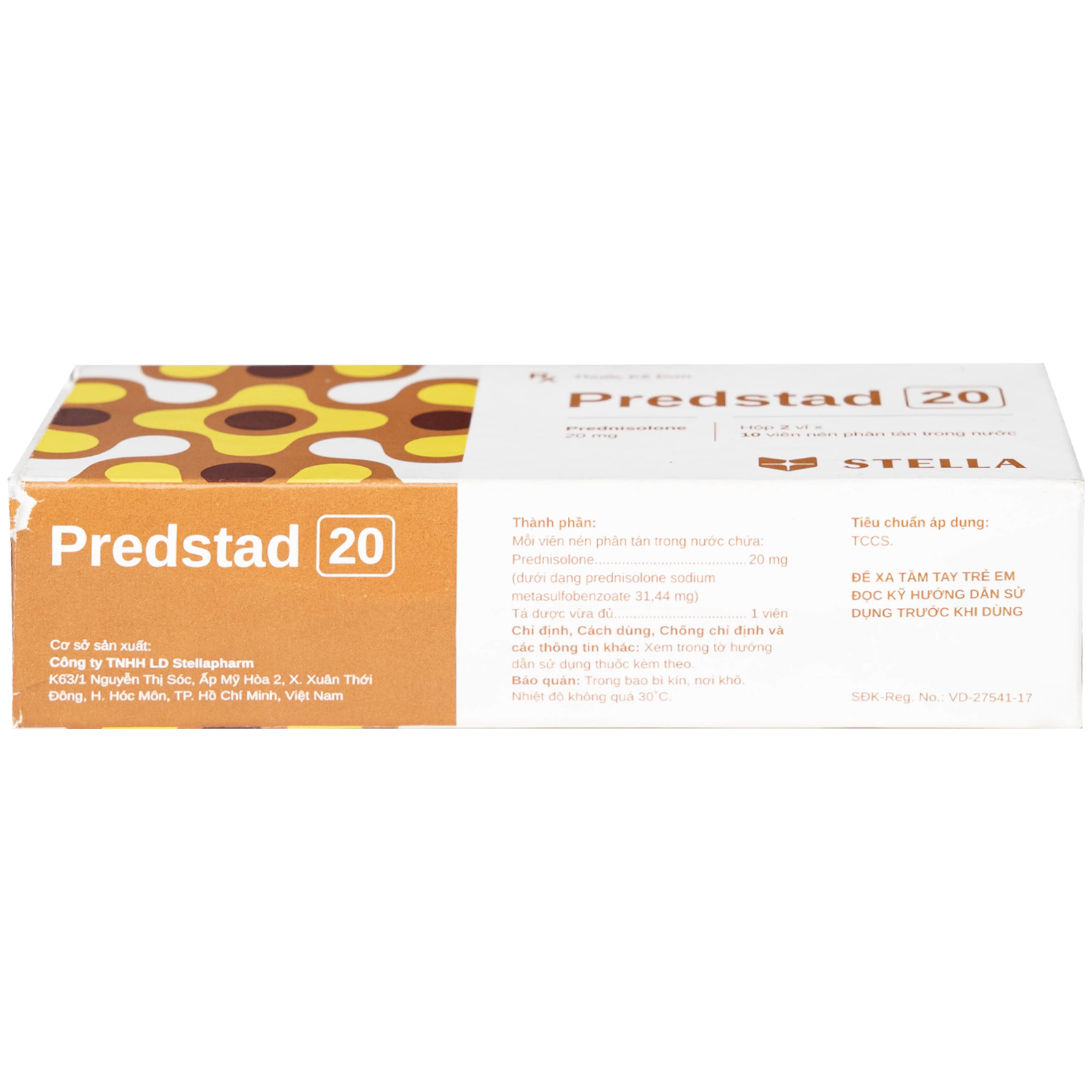 Hình ảnh Thuốc Predstad 20mg Stella điều trị hoặc ức chế các rối loạn do viêm và dị ứng (2 vỉ x 10 viên)