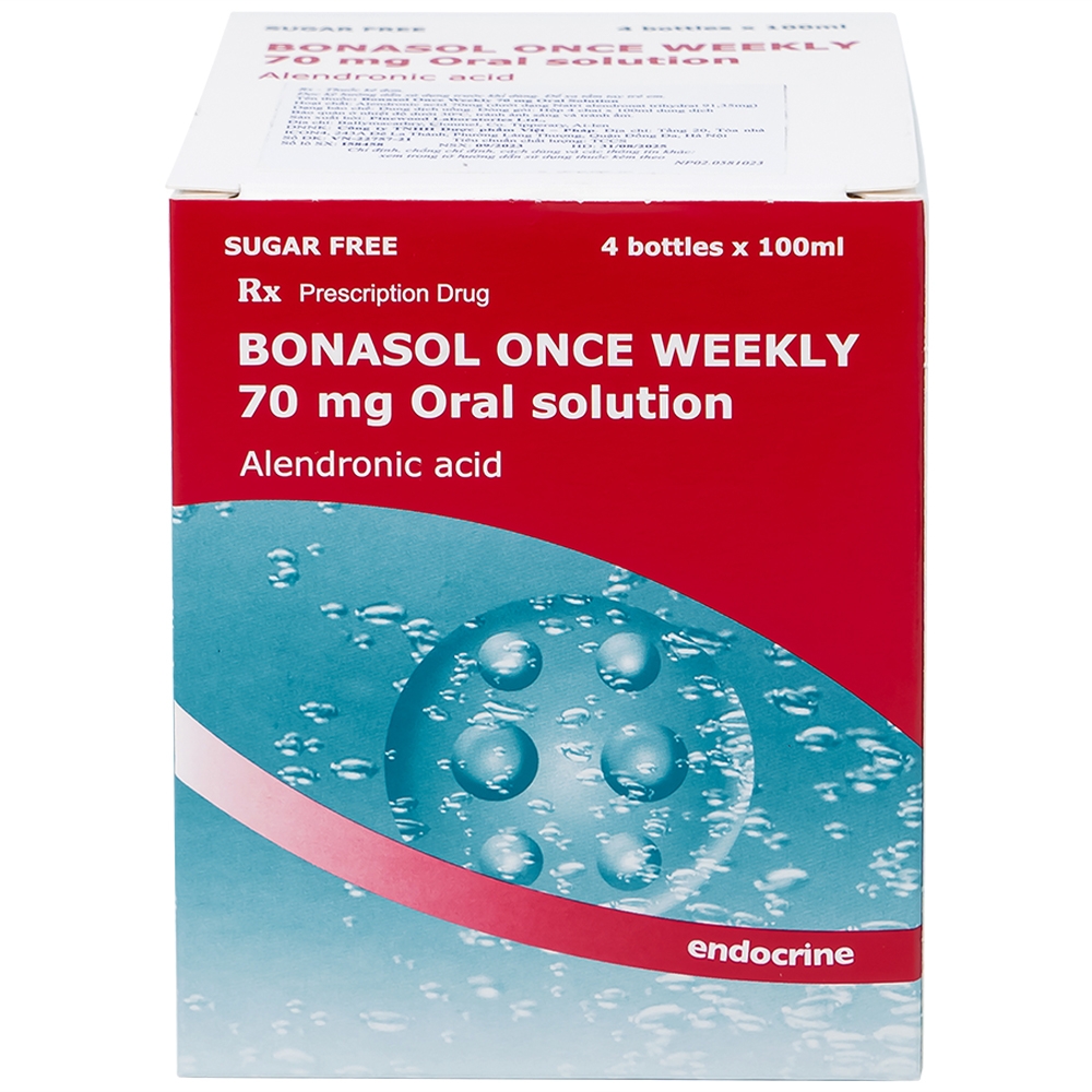 Hình ảnh Dung dịch uống Bonasol Once Weekly 70mg Oral Solution Pinewood điều trị loãng xương (4 chai x 100 ml)