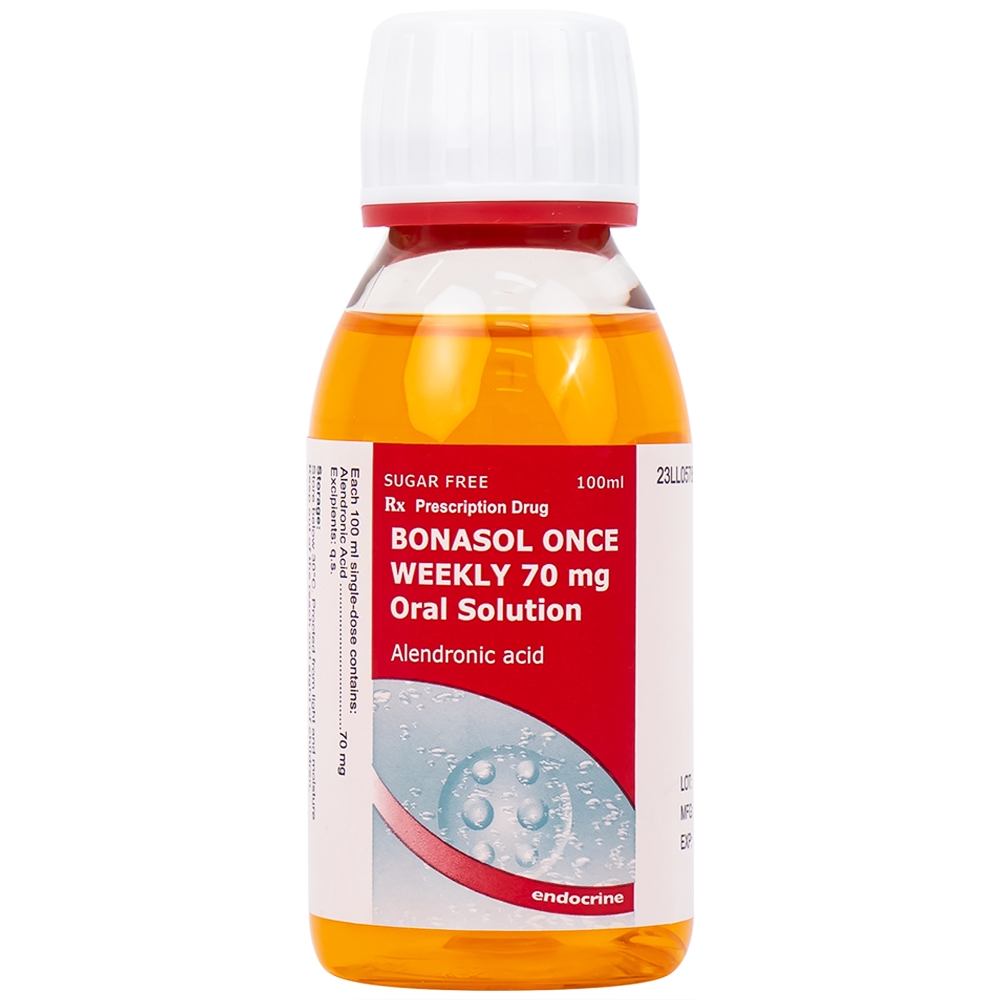 Hình ảnh Dung dịch uống Bonasol Once Weekly 70mg Oral Solution Pinewood điều trị loãng xương (4 chai x 100 ml)