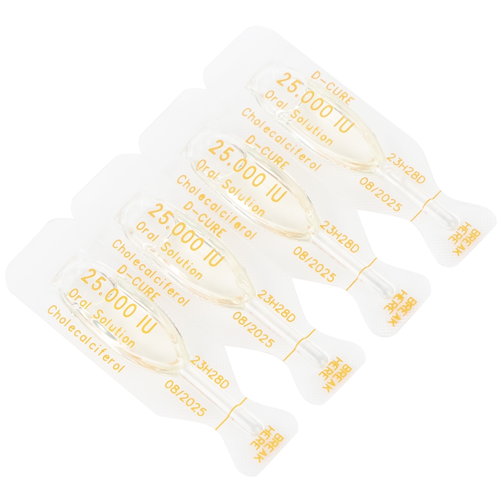 Hình ảnh Dung dịch D-Cure 25000IU SMB phòng và điều trị thiếu vitamin D (1 vỉ x 4 ống)