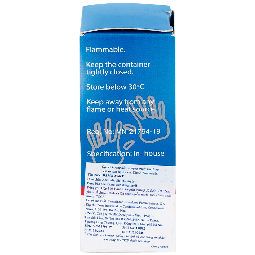 Hình ảnh Dung dịch bôi ngoài da Remowart Farmalabor điều trị mụn cóc, chai chân và chai sần trên da (10ml)