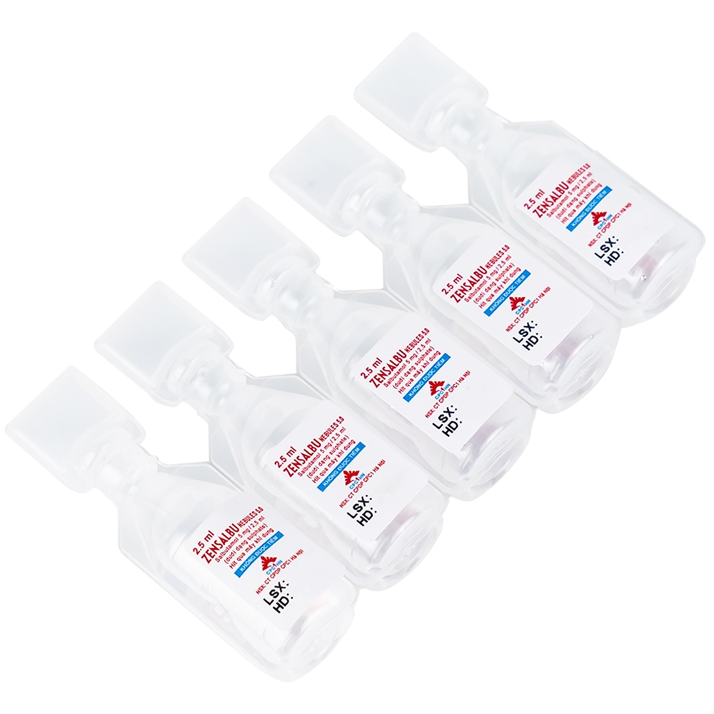 Hình ảnh Thuốc Zensalbu 5mg CPC1HN kiểm soát co thắt phế quản mạn, điều trị hen nặng cấp tính (2 vỉ x 5 ống)