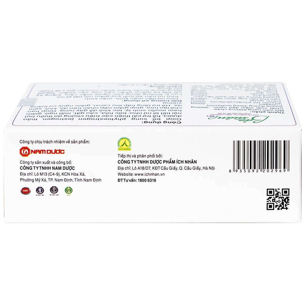 Hình ảnh Viên uống Bảo Xuân Tuổi 50+ Nam Dược bổ sung và hỗ trợ cân bằng nội tiết tố nữ Estrogen (3 vỉ x 10 viên)