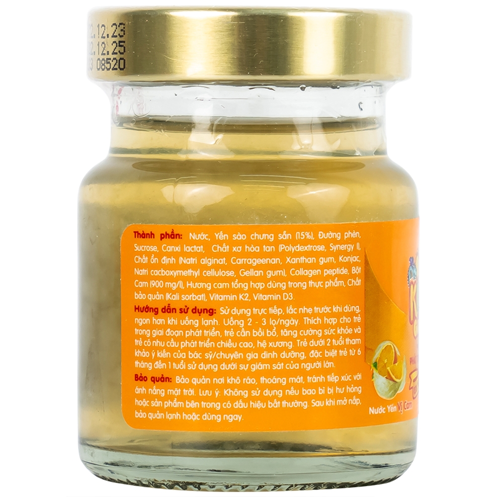 Hình ảnh Nước yến sào cao cấp Nunest Kid Grow vị cam hỗ trợ phát triển hệ xương, tăng cường sức khỏe (6 lọ x 70ml)