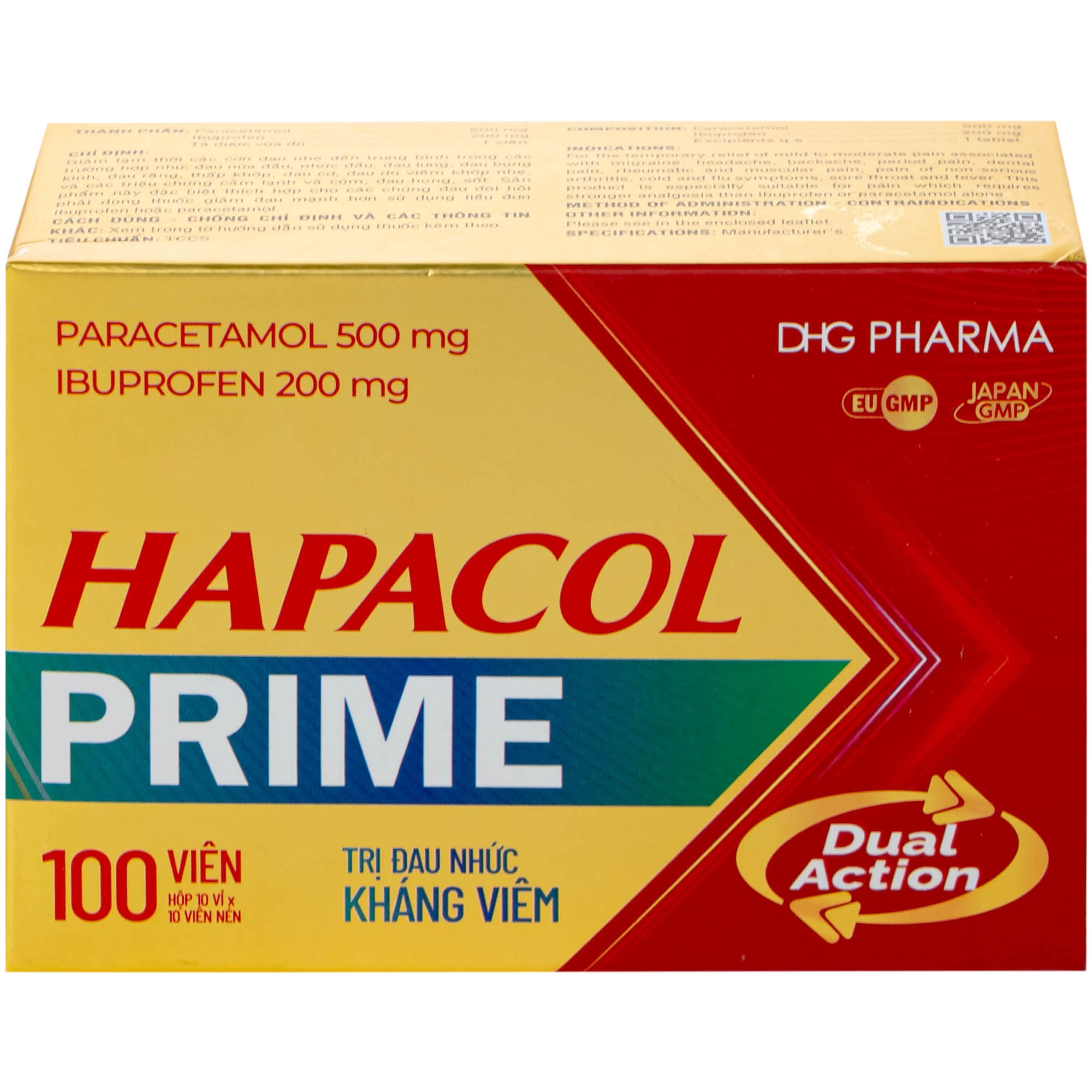 Hình ảnh Hapacol Prime Đau Nhức Kháng Viêm Dhg Pharma 10X10
