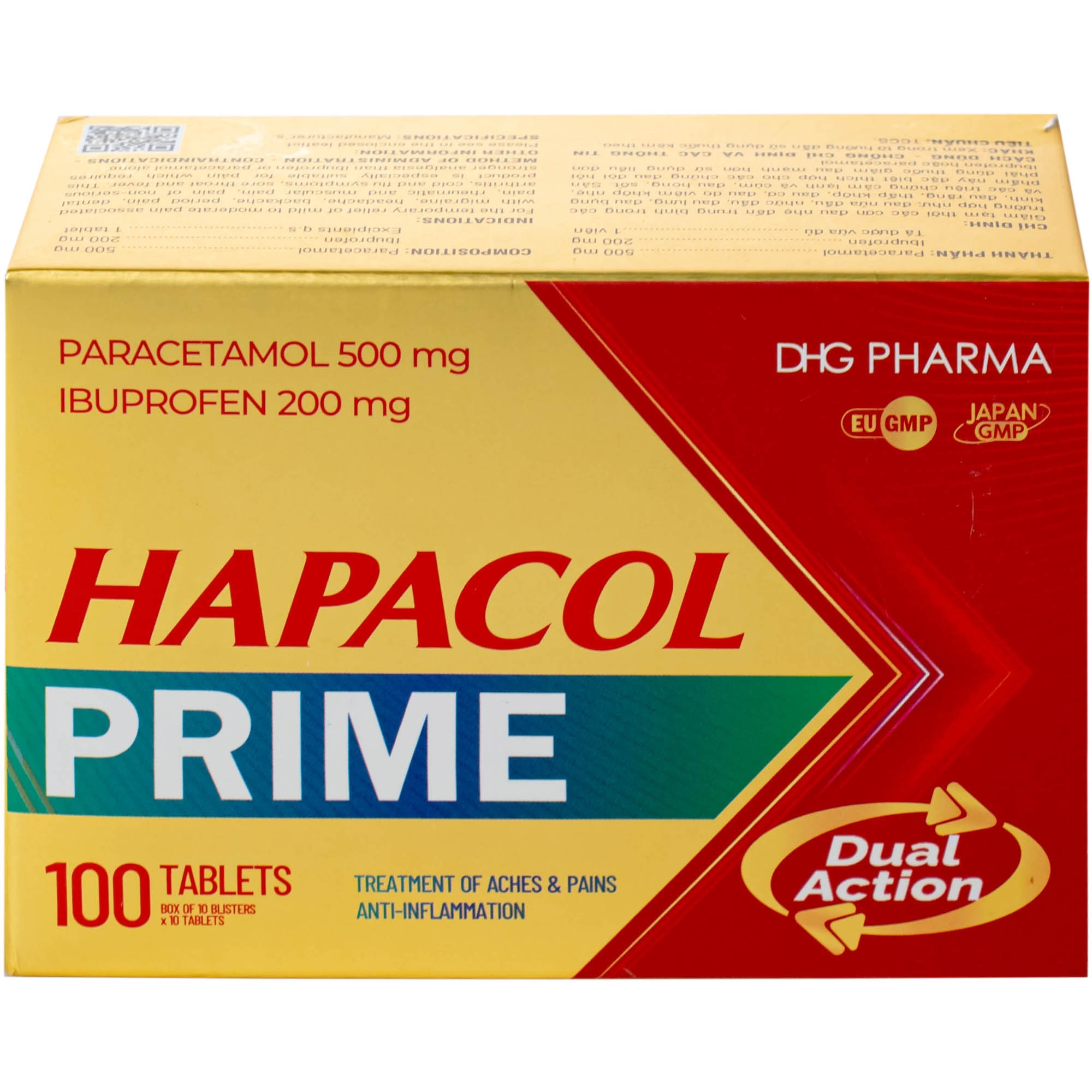 Hình ảnh Hapacol Prime Đau Nhức Kháng Viêm Dhg Pharma 10X10