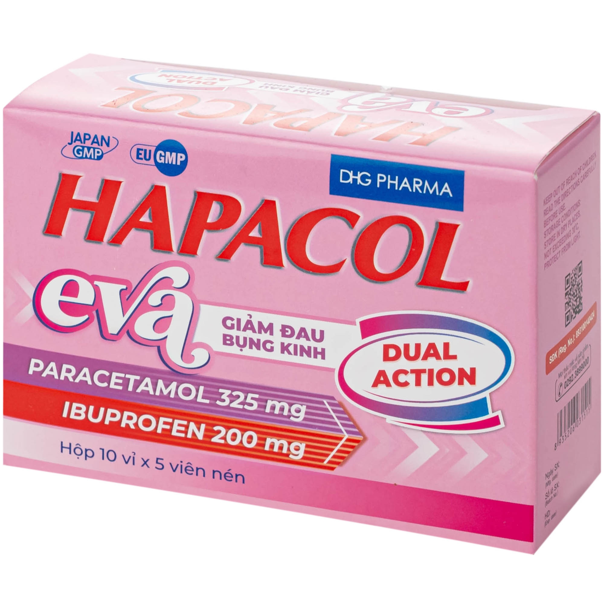 Hình ảnh Thuốc Hapacol Eva giảm đau bụng kinh Dhg Pharma (10 vỉ x 5 viên)