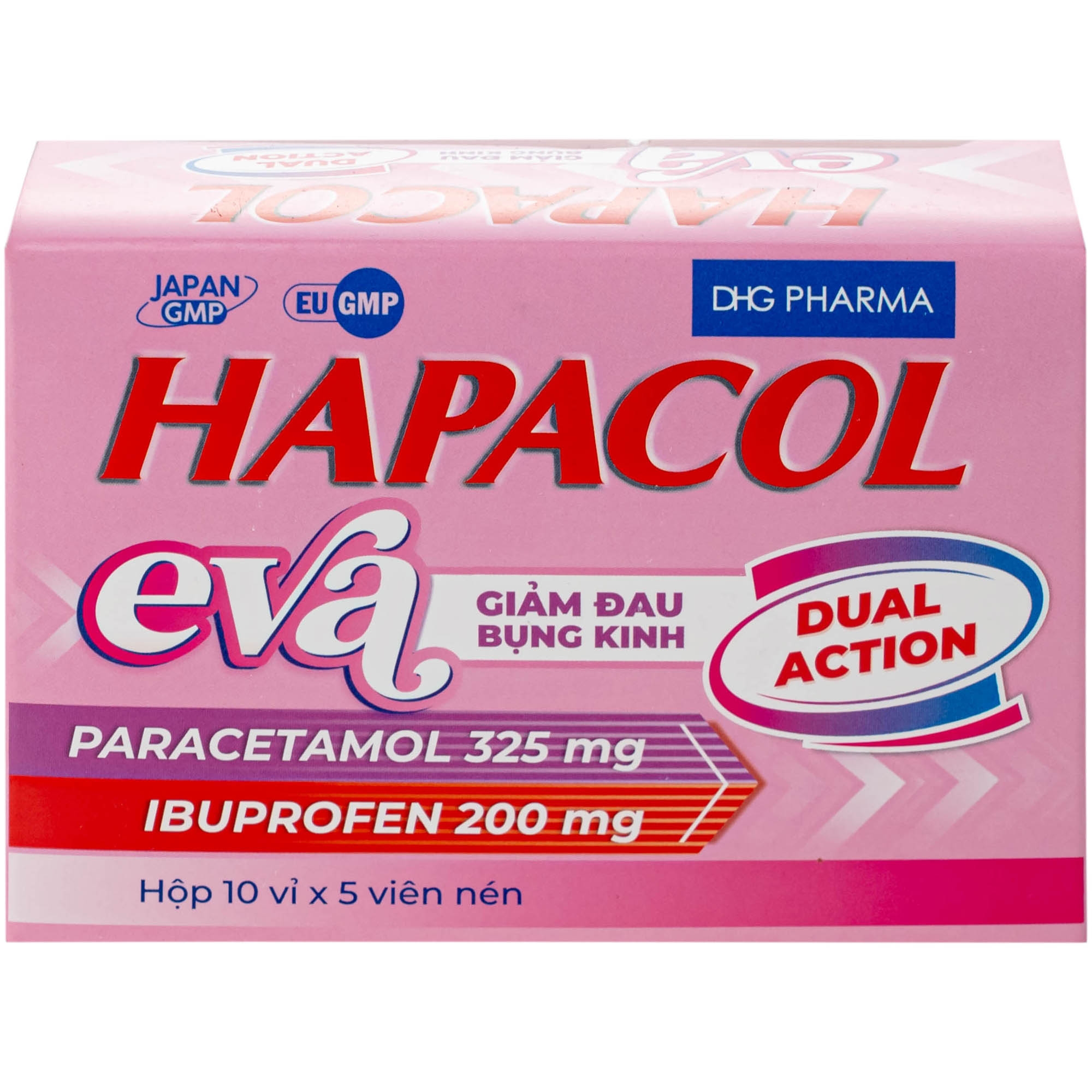 Hình ảnh Thuốc Hapacol Eva giảm đau bụng kinh Dhg Pharma (10 vỉ x 5 viên)