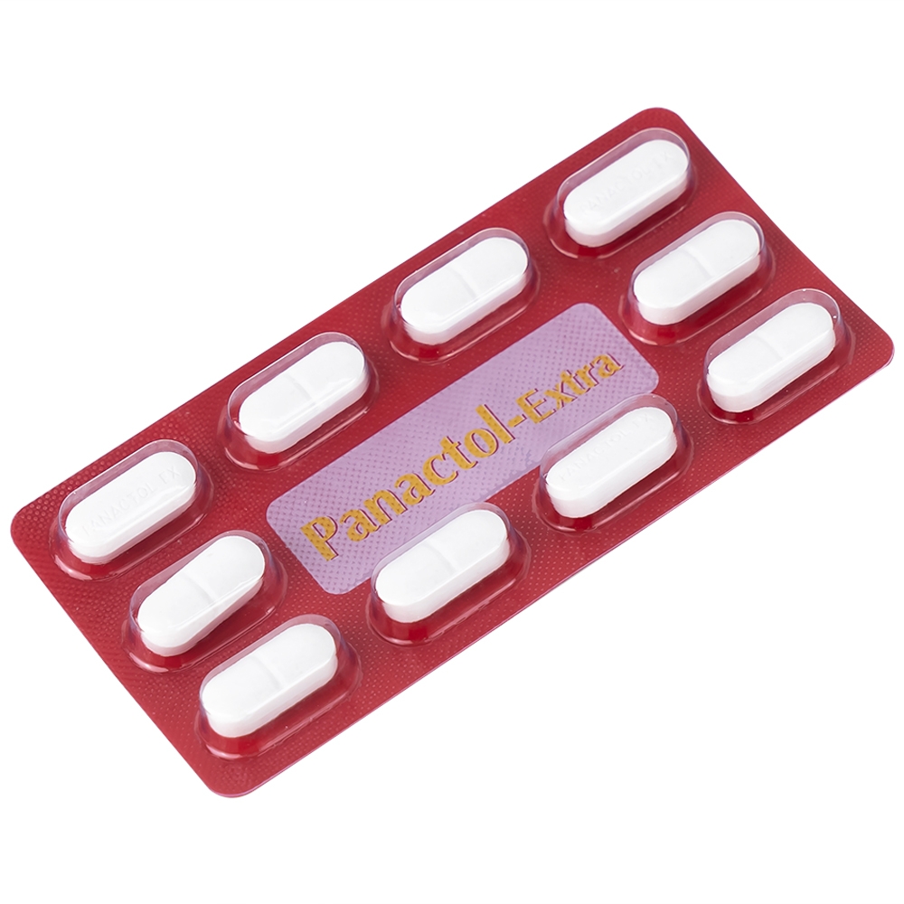 Hình ảnh Viên nén Panactol Extra Khapharco hạ sốt, giảm đau (10 vỉ x 10 viên)