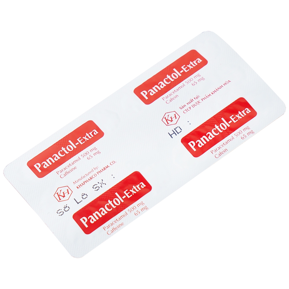 Hình ảnh Viên nén Panactol Extra Khapharco hạ sốt, giảm đau (10 vỉ x 10 viên)