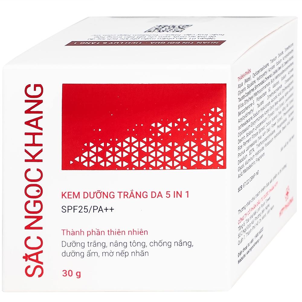 Hình ảnh Kem dưỡng trắng da 5 in 1 SPF25/PA++ Sắc Ngọc Khang HTP 30g giúp nâng tông, hiệu chỉnh màu da