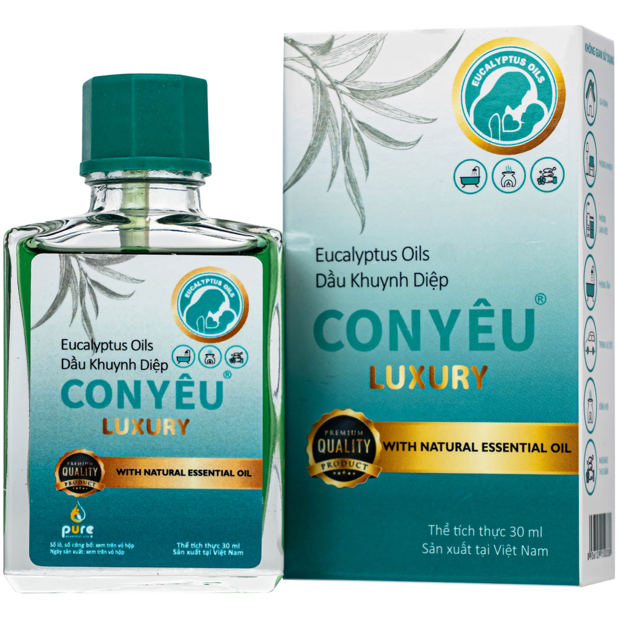 Hình ảnh Dầu khuynh diệp Con Yêu Luxury giúp giữ ấm, làm dịu vết cắn côn trùng (30ml)