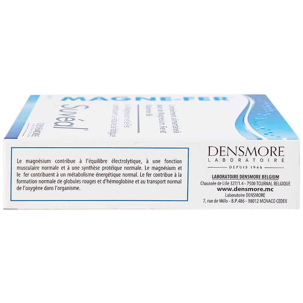 Hình ảnh Viên uống Suvéal Magne-Fer Densmore bổ sung magie, vitamin B6 và sắt cho cơ thể (3 vỉ x 10 viên x 37g)