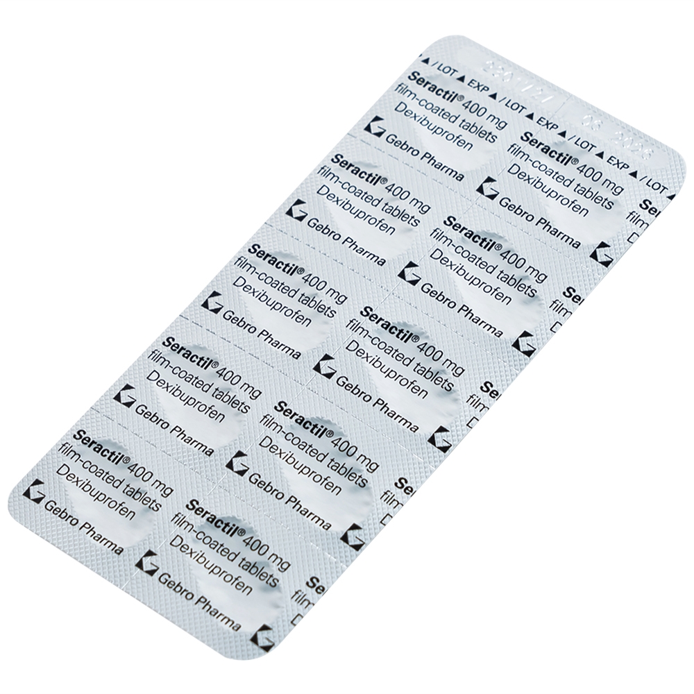 Hình ảnh Thuốc Seractil 400mg điều trị viêm xương khớp , đau bụng hành kinh (3 vỉ x 10 viên)