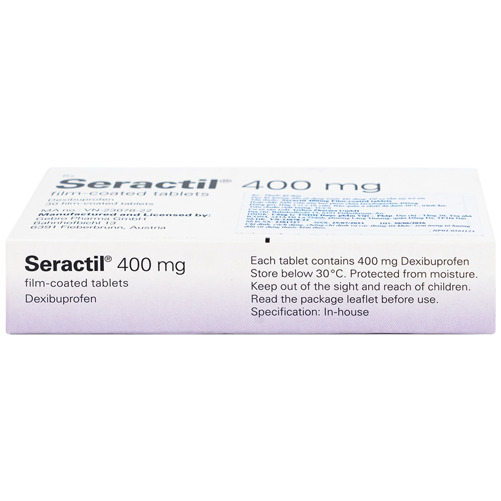 Hình ảnh Thuốc Seractil 400mg điều trị viêm xương khớp , đau bụng hành kinh (3 vỉ x 10 viên)