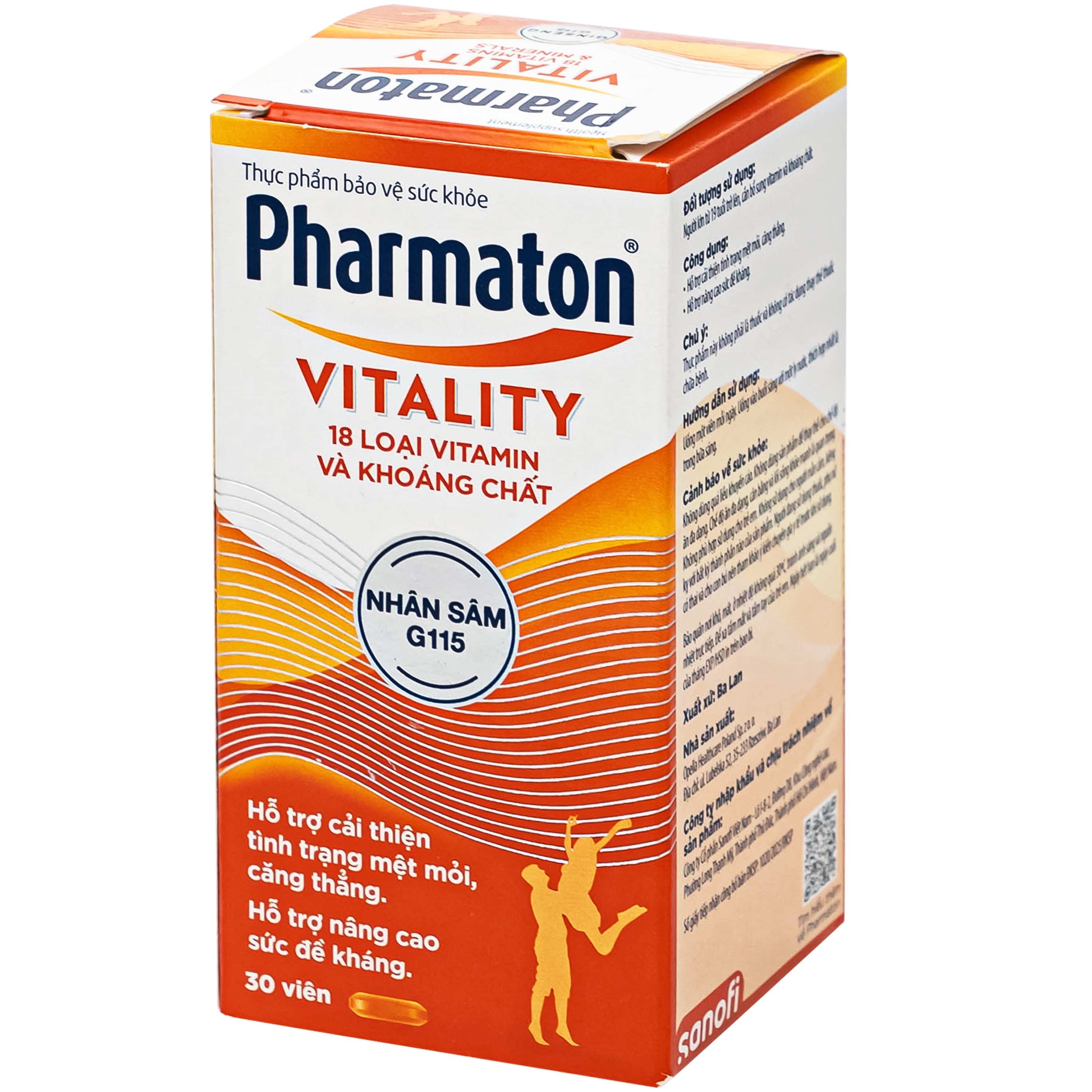 Hình ảnh Viên uống bổ sung năng lượng Pharmaton Vitality Sanofi hỗ trợ cải thiện tình trạng mệt mỏi, căng thẳng, nâng cao sức đề kháng (30 viên)