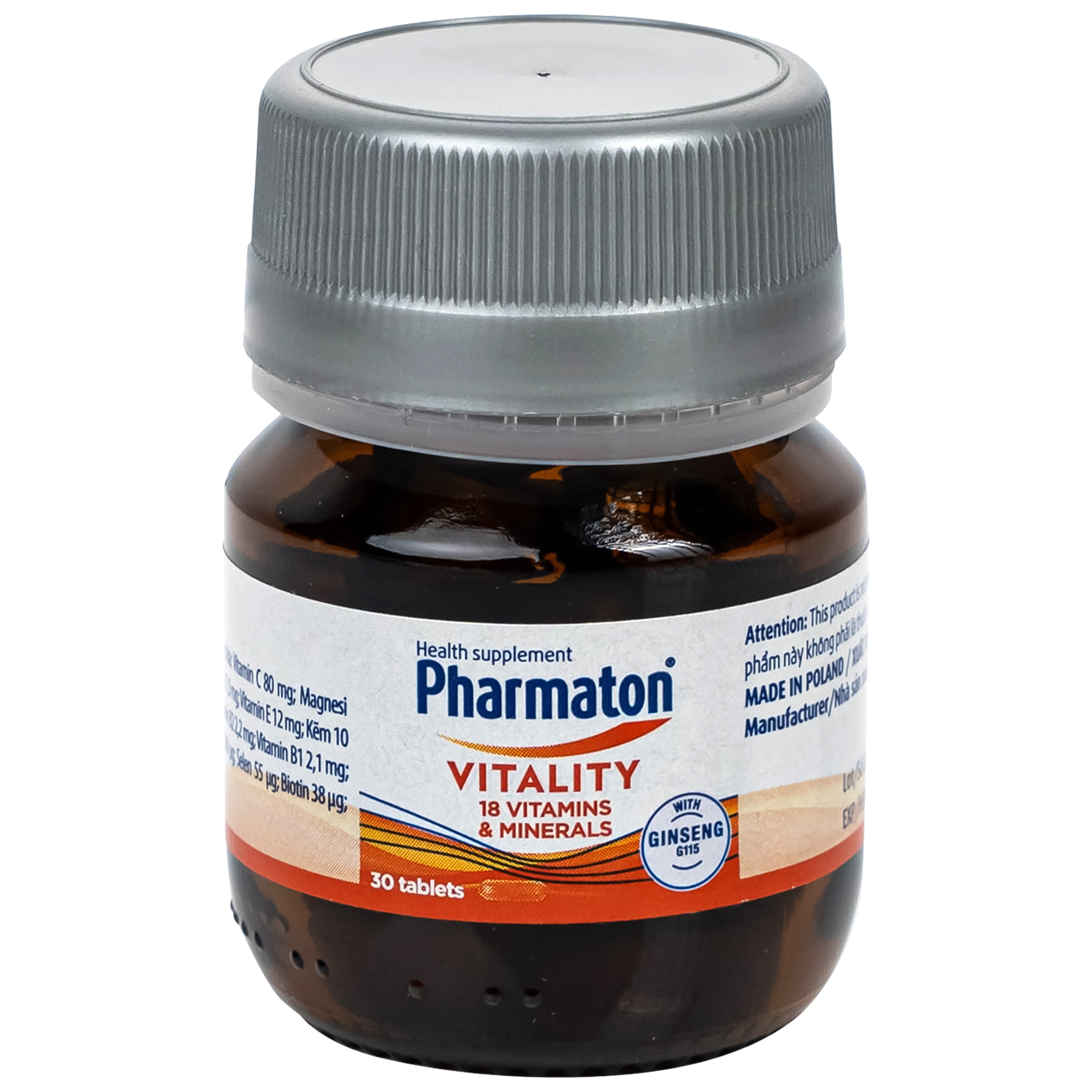 Hình ảnh Viên uống bổ sung năng lượng Pharmaton Vitality Sanofi hỗ trợ cải thiện tình trạng mệt mỏi, căng thẳng, nâng cao sức đề kháng (30 viên)