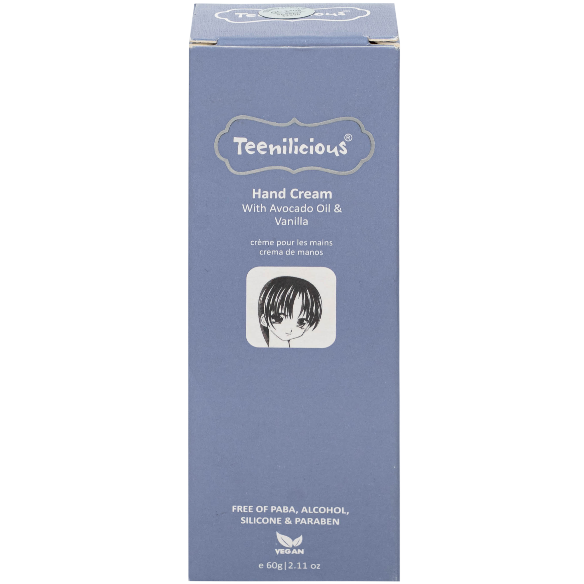 Hình ảnh Kem dưỡng da tay hương bơ và hạt vani Teenilicious hộp 60g