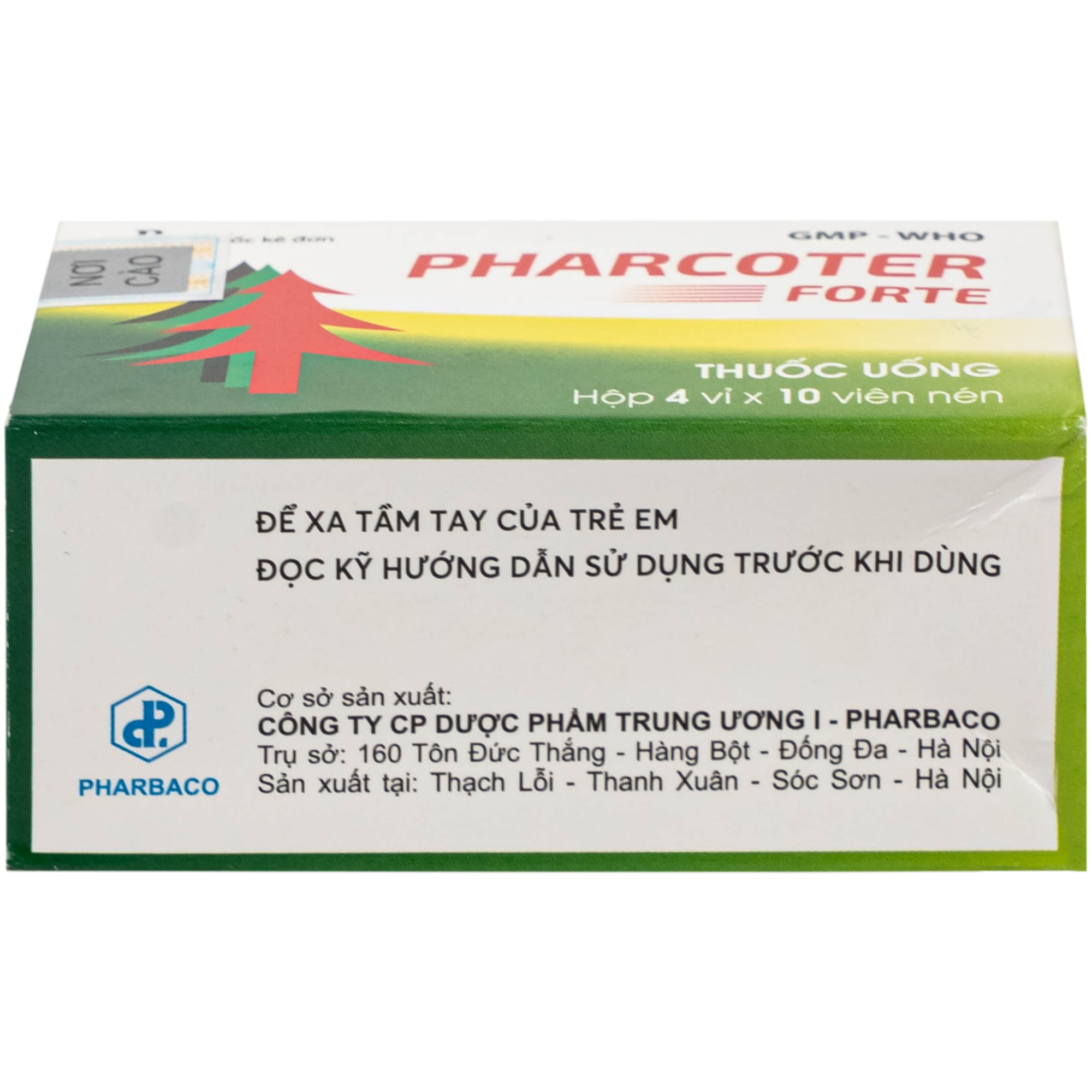 Hình ảnh Thuốc Pharcoter Forte Điều Trị Ho, Long Đờm (4 Vỉ X 10 Viên)