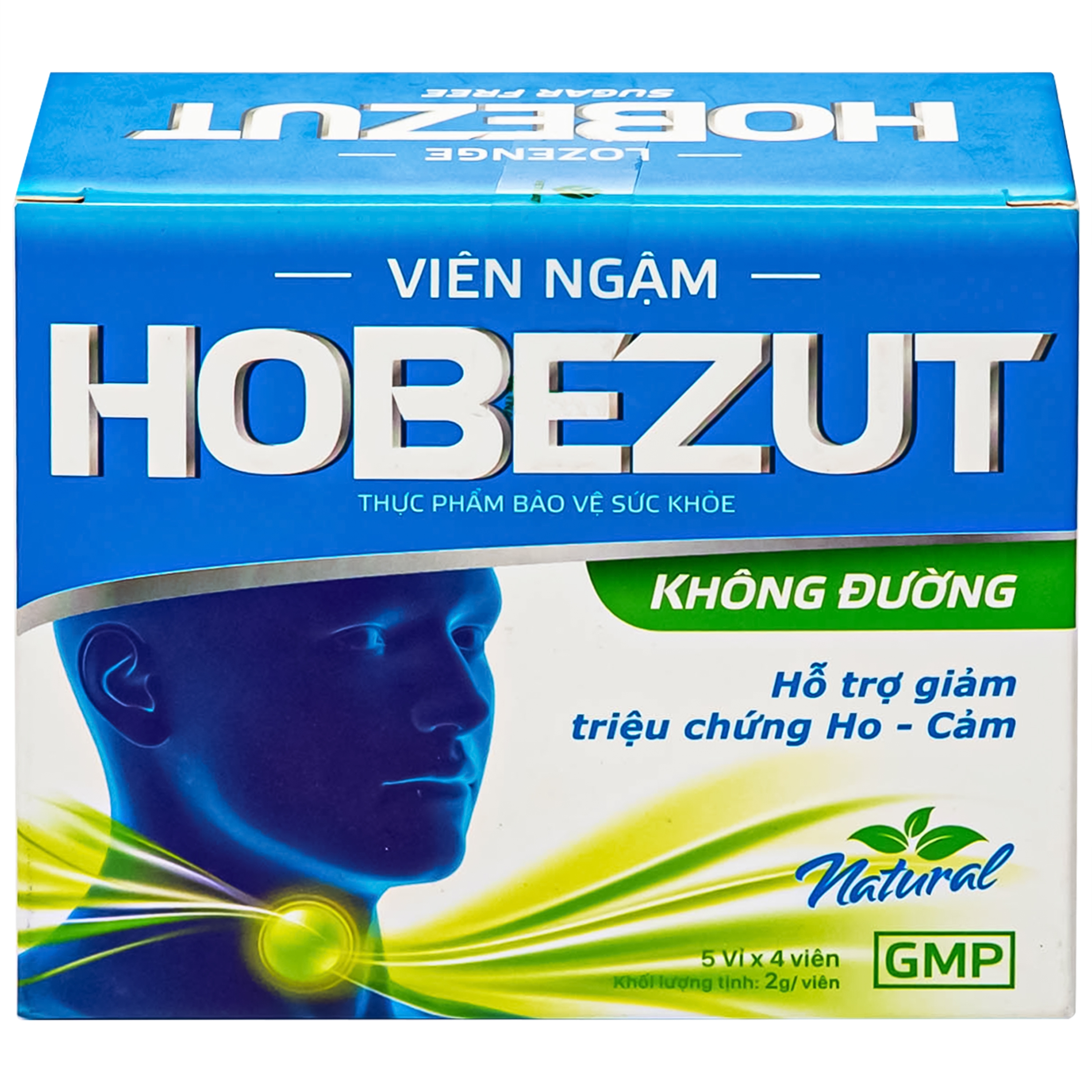 Hình ảnh Viên ngậm Hobezut Vinacare không đường, giảm triệu chứng ho cảm (5 vỉ x 4 viên)