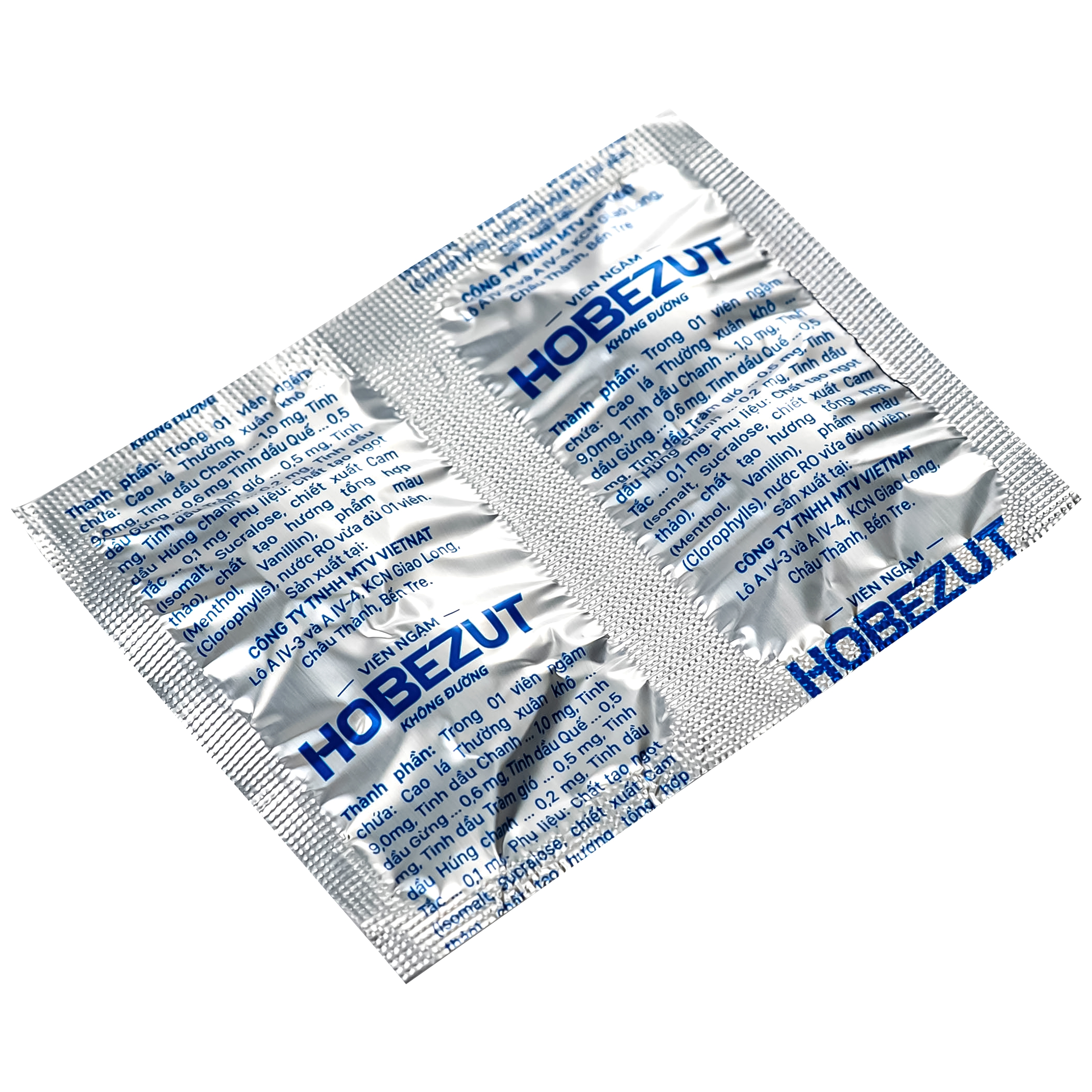 Hình ảnh Viên ngậm Hobezut Vinacare không đường, giảm triệu chứng ho cảm (5 vỉ x 4 viên)