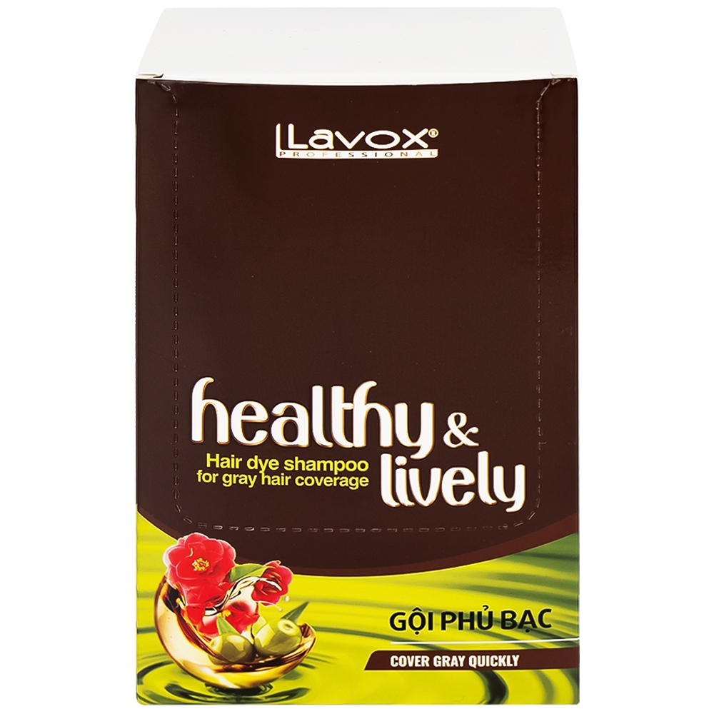 Hình ảnh Gội phủ bạc Healthy and lively H1 Lavox màu đen (10 gói x 30ml)