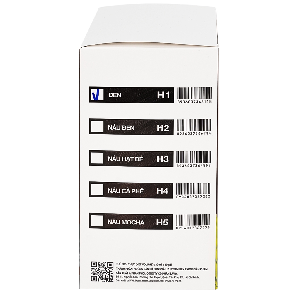 Hình ảnh Gội phủ bạc Healthy and lively H1 Lavox màu đen (10 gói x 30ml)