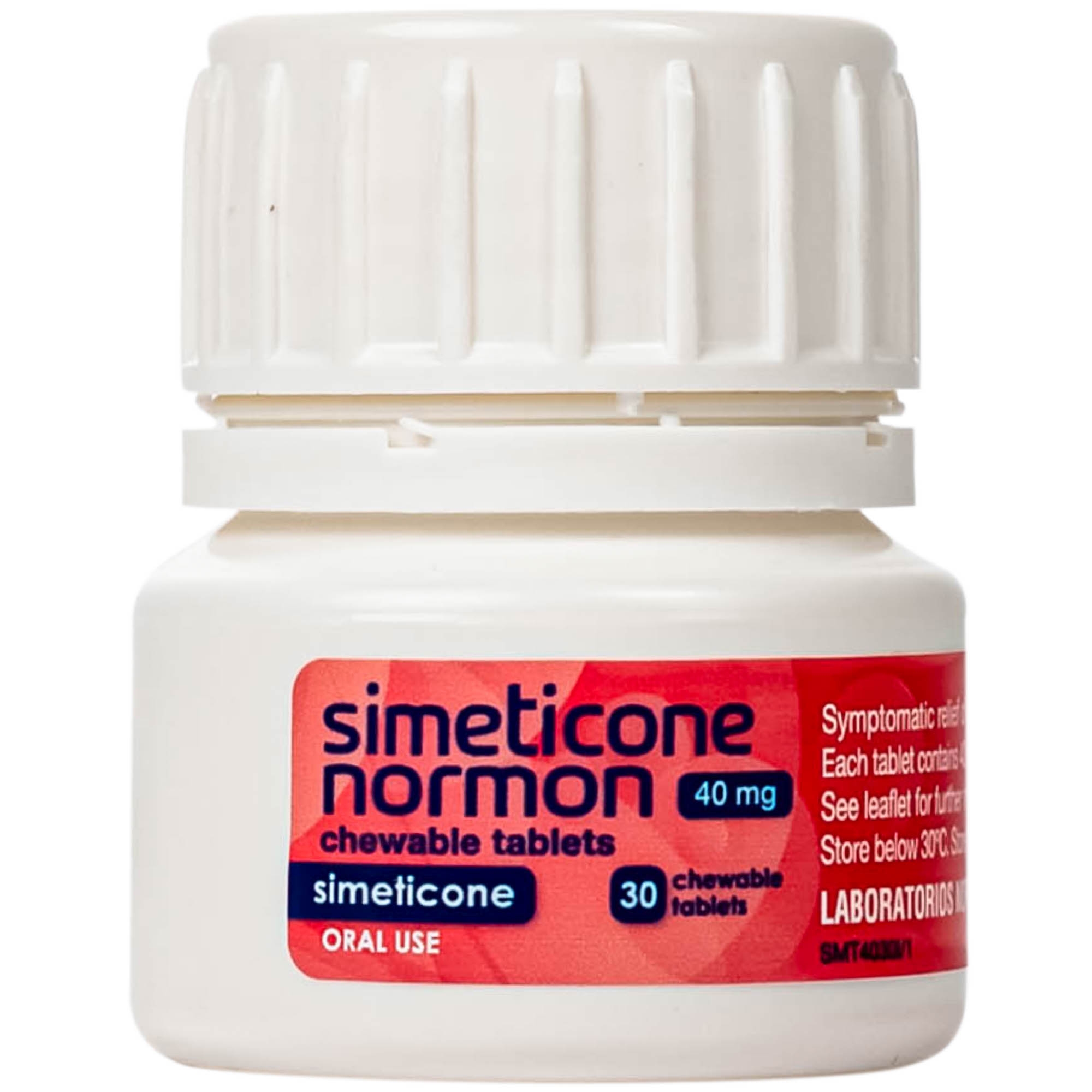Hình ảnh Viên nhai Simeticone Normon 40mg chống đầy hơi và chướng bụng (Lọ 30V)