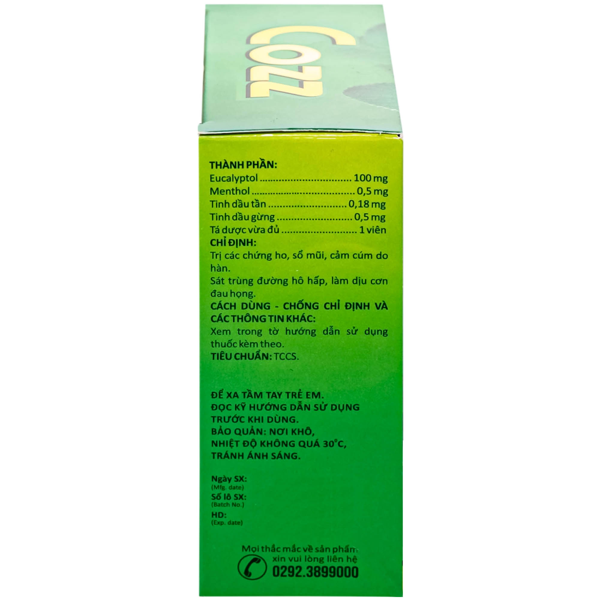 Hình ảnh Thuốc Cozz DHG điều trị các chứng ho, đau họng, sổ mũi, cảm cúm (10 vỉ x 10 viên)