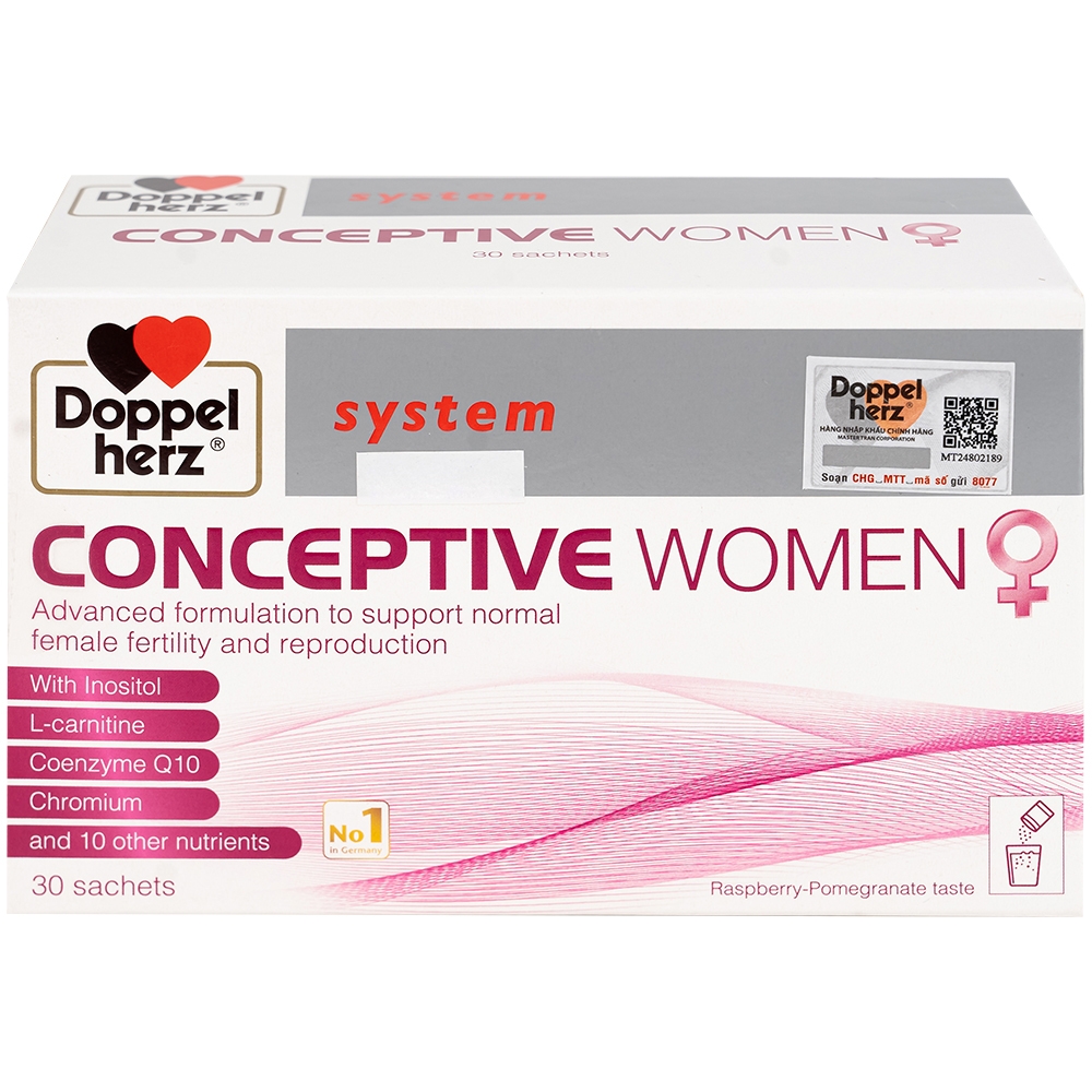 Hình ảnh Doppelherz Conceptive Women 10g bổ sung vitamin và các vi chất dinh dưỡng (30 gói)
