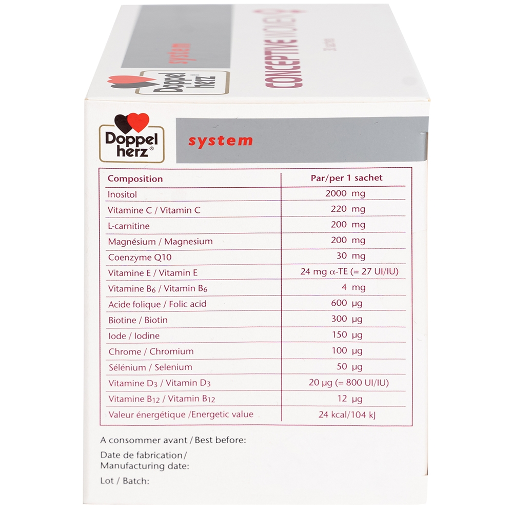 Hình ảnh Doppelherz Conceptive Women 10g bổ sung vitamin và các vi chất dinh dưỡng (30 gói)