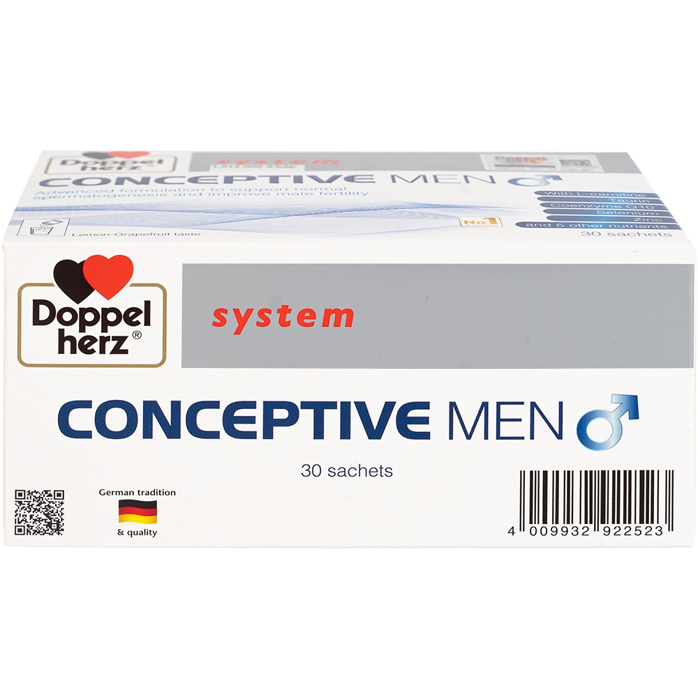 Hình ảnh Doppelherz Conceptive Men 10g bổ sung vitamin và các vi chất dinh dưỡng hỗ trợ cải thiện sinh lý nam (30 gói)
