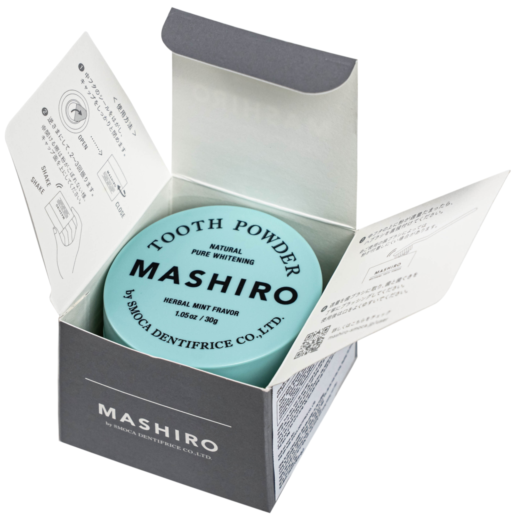 Hình ảnh Bột đánh trắng răng hương thảo mộc bạc hà Mashiro Tooth Powder Herbal Mint Flavor 30g