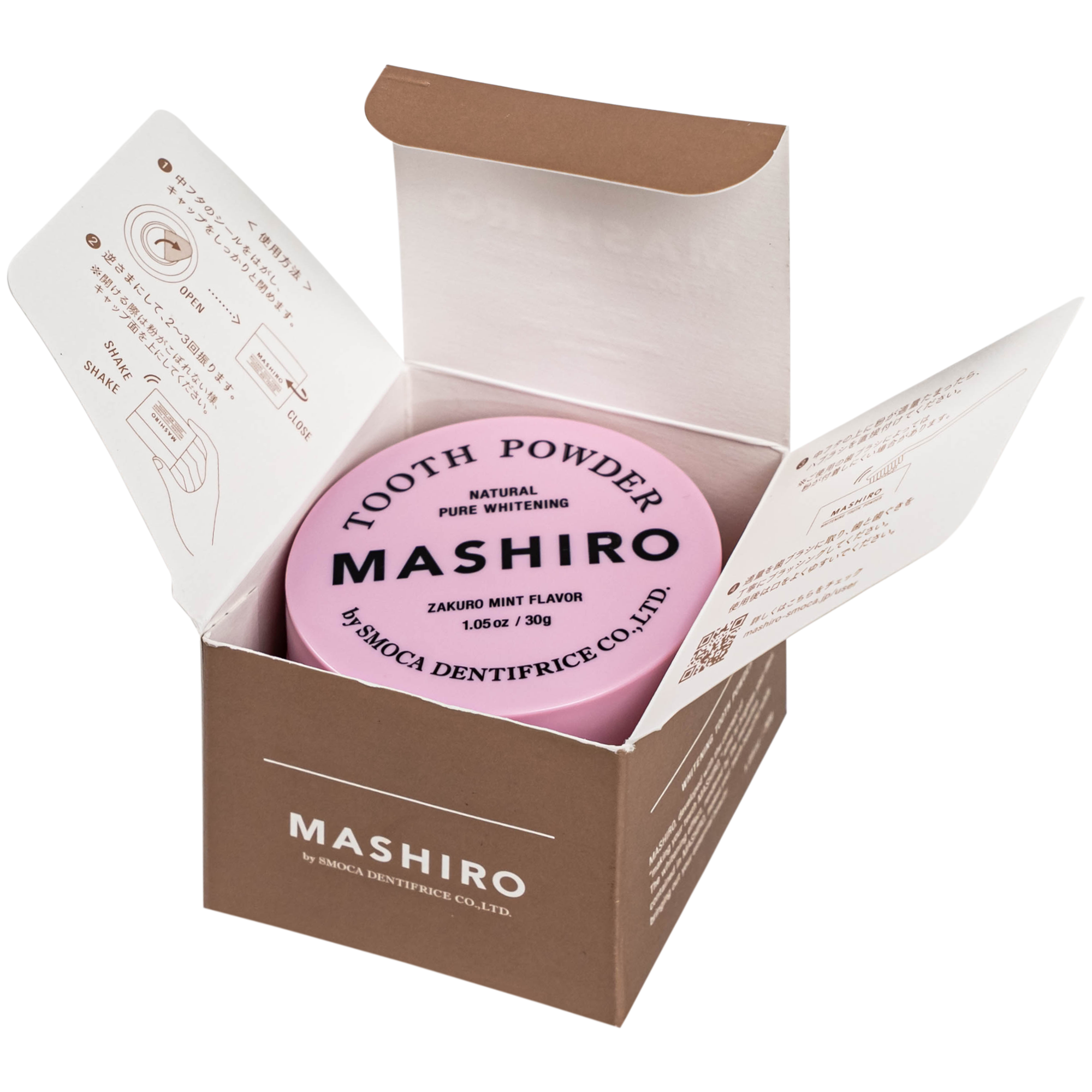 Hình ảnh Bột đánh trắng răng hương lựu bạc hà Mashiro Tooth Powder Zakuro Mint Flavor 30g