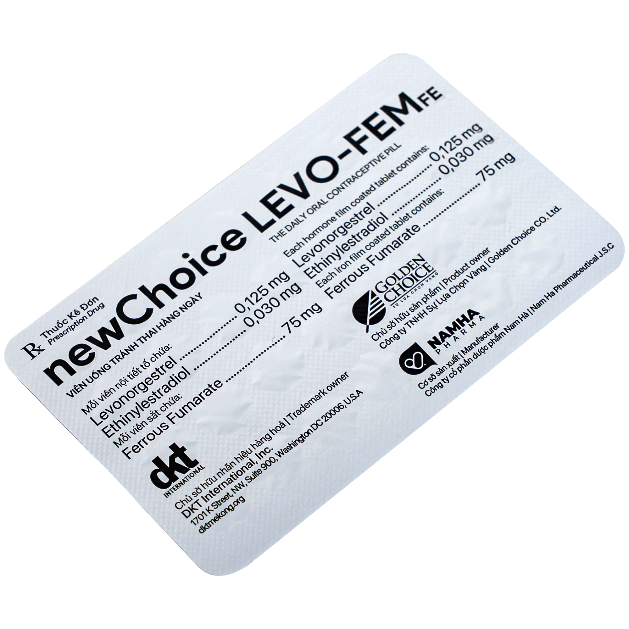 Hình ảnh Thuốc Newchoice levo-fem Fe Nam Hà dùng để tránh thai (1 vỉ x 28 viên)