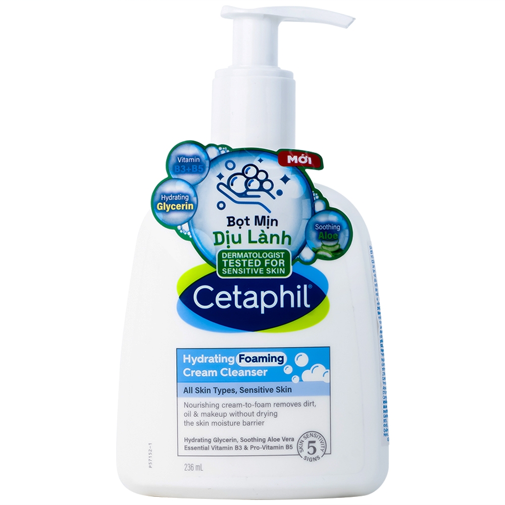 Hình ảnh Sữa rửa mặt tạo bọt dịu lành Cetaphil Hydrating Foaming Cream Cleanser (236ml)