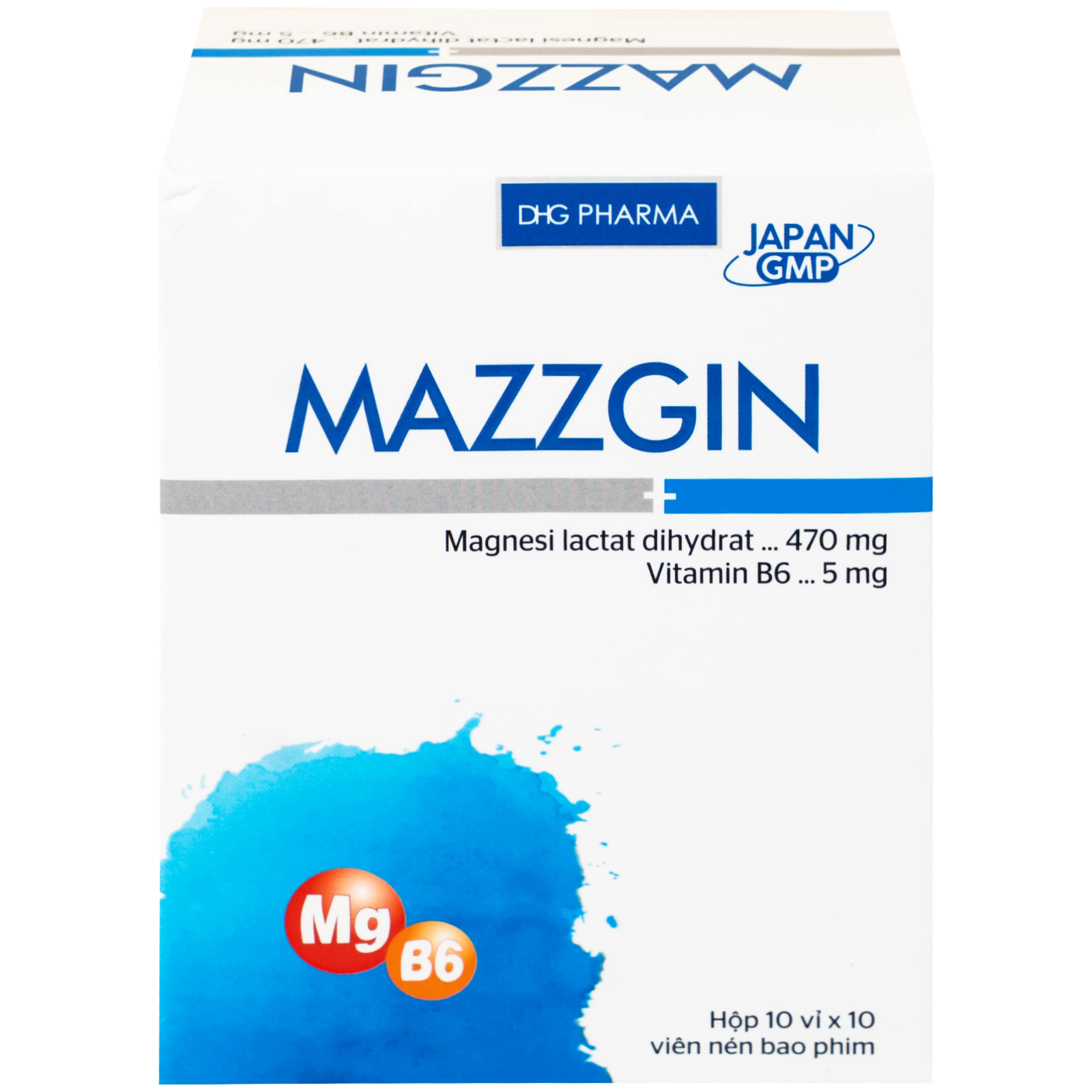 Hình ảnh Thuốc Mazzgin DHG Pharma điều trị các trường hợp thiếu magnesi riêng biệt hay kết hợp (10 vỉ x 10 viên)