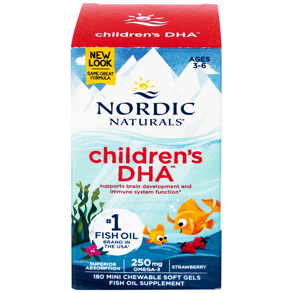 Hình ảnh Viên nang mềm Nordic Naturals Children's DHA Strawberry Flavor tăng cường sức đề kháng, tốt cho não bộ (180 viên)