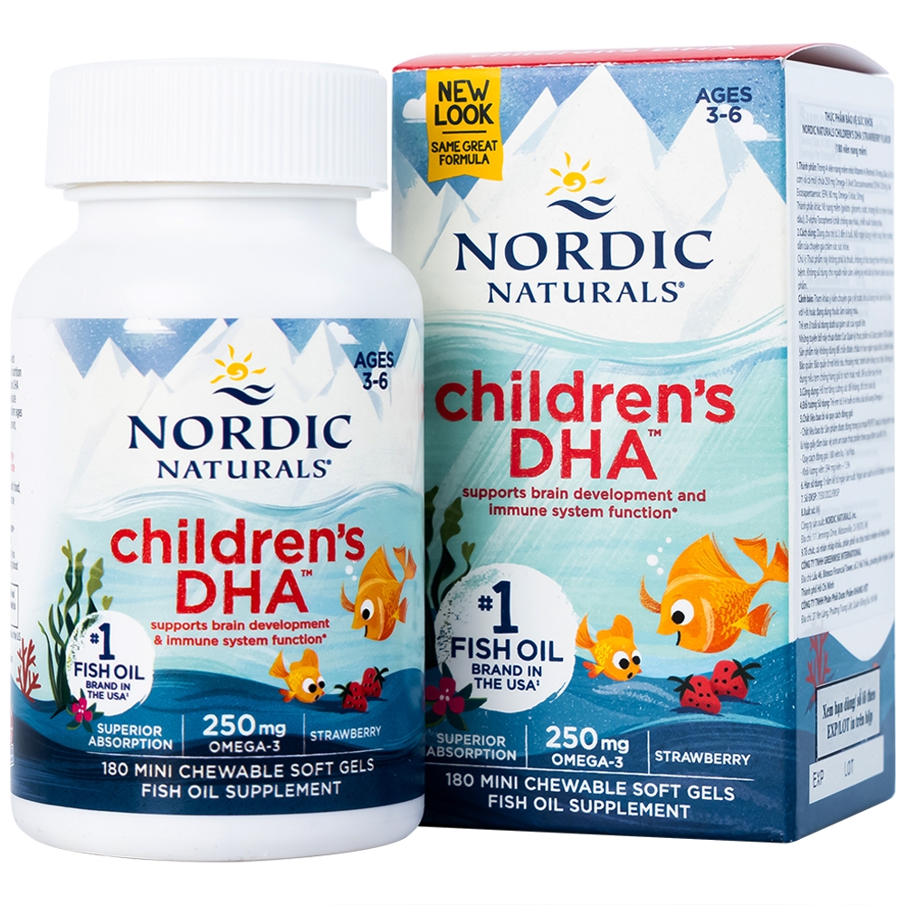 Hình ảnh Viên nang mềm Nordic Naturals Children's DHA Strawberry Flavor tăng cường sức đề kháng, tốt cho não bộ (180 viên)