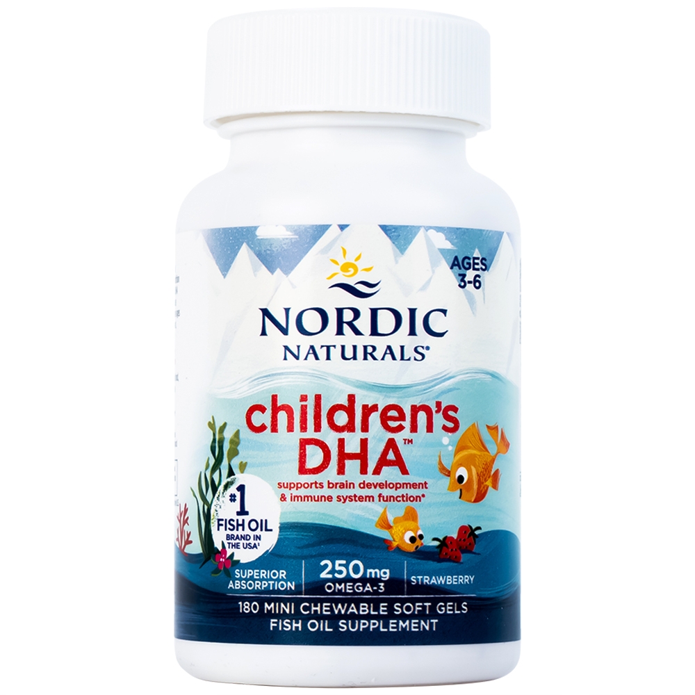 Hình ảnh Viên nang mềm Nordic Naturals Children's DHA Strawberry Flavor tăng cường sức đề kháng, tốt cho não bộ (180 viên)